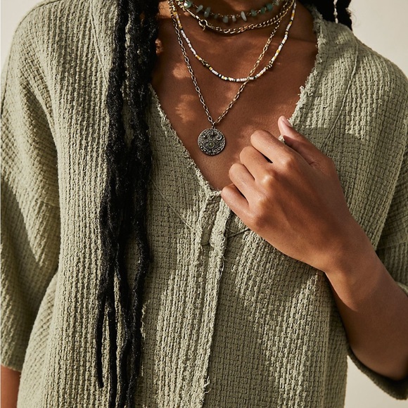 Cream Free People Sundaze Woven Tee - Picture 5 of 5